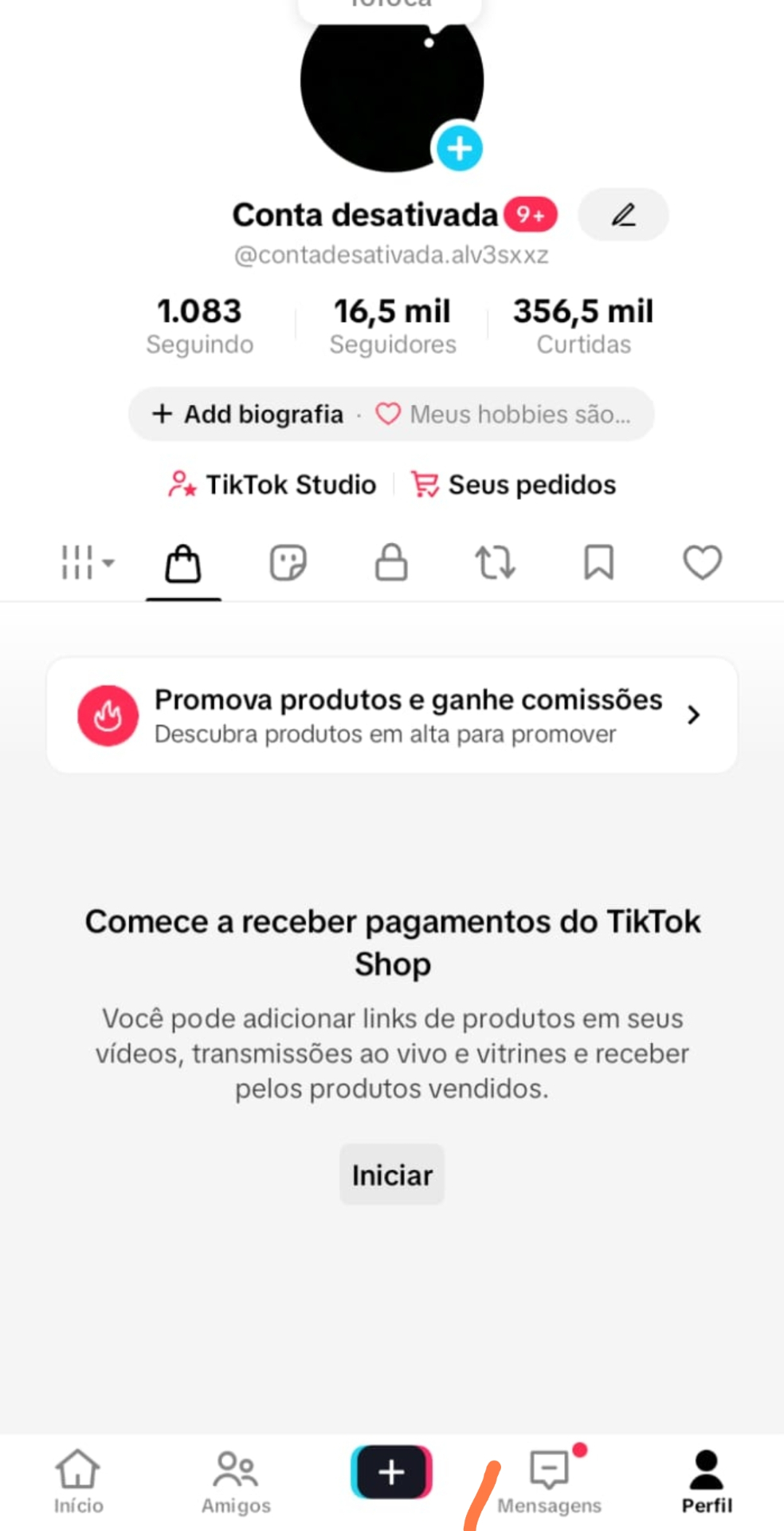 TikTok 16 mil Seguidores com Shop Ativo